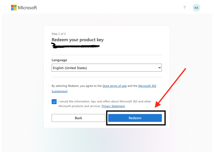 Click Redeem to activate your license