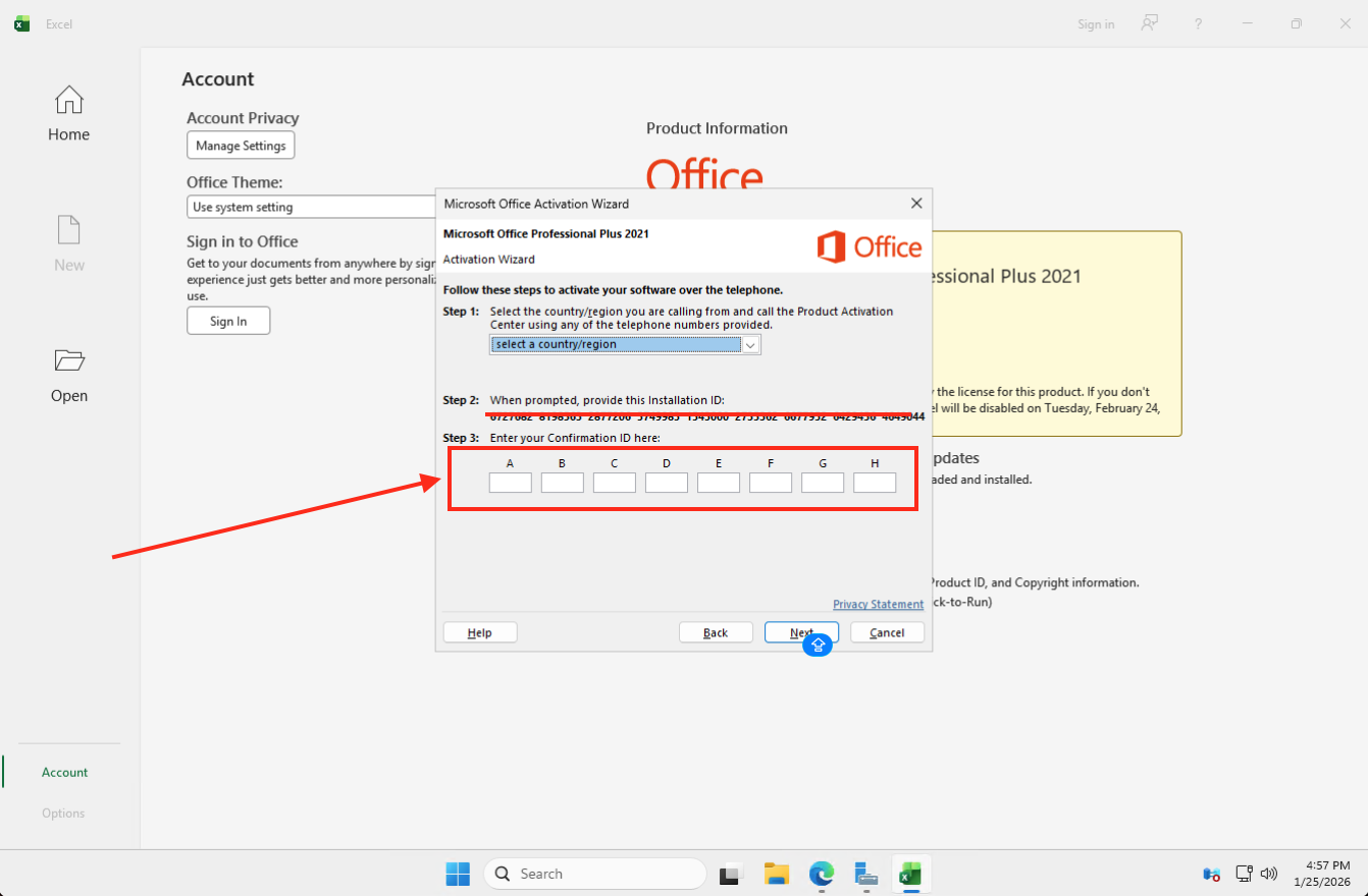 Enter Confirmation ID