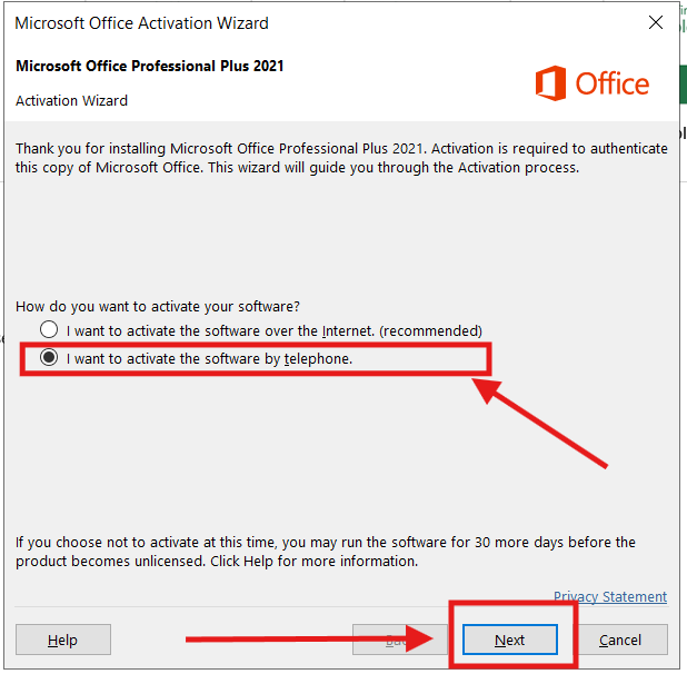 Telephone Activation Selection